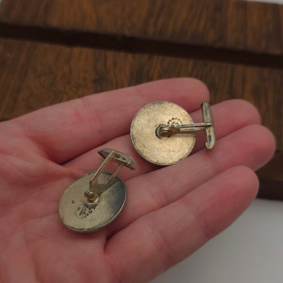 Sterling Silver Black Onyx Crab Cuff Links A243 - Picture 5 of 7